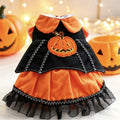 Halloween Pumpkin Outfit for Dogs and Cats Pet Costume Small Dog Party Dress