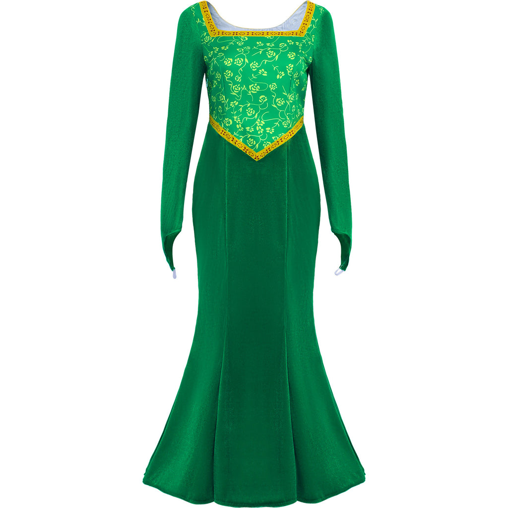 Adult Halloween Princess Fiona Shrek Cosplay Costume – Monster Slayer Long Performance Dress