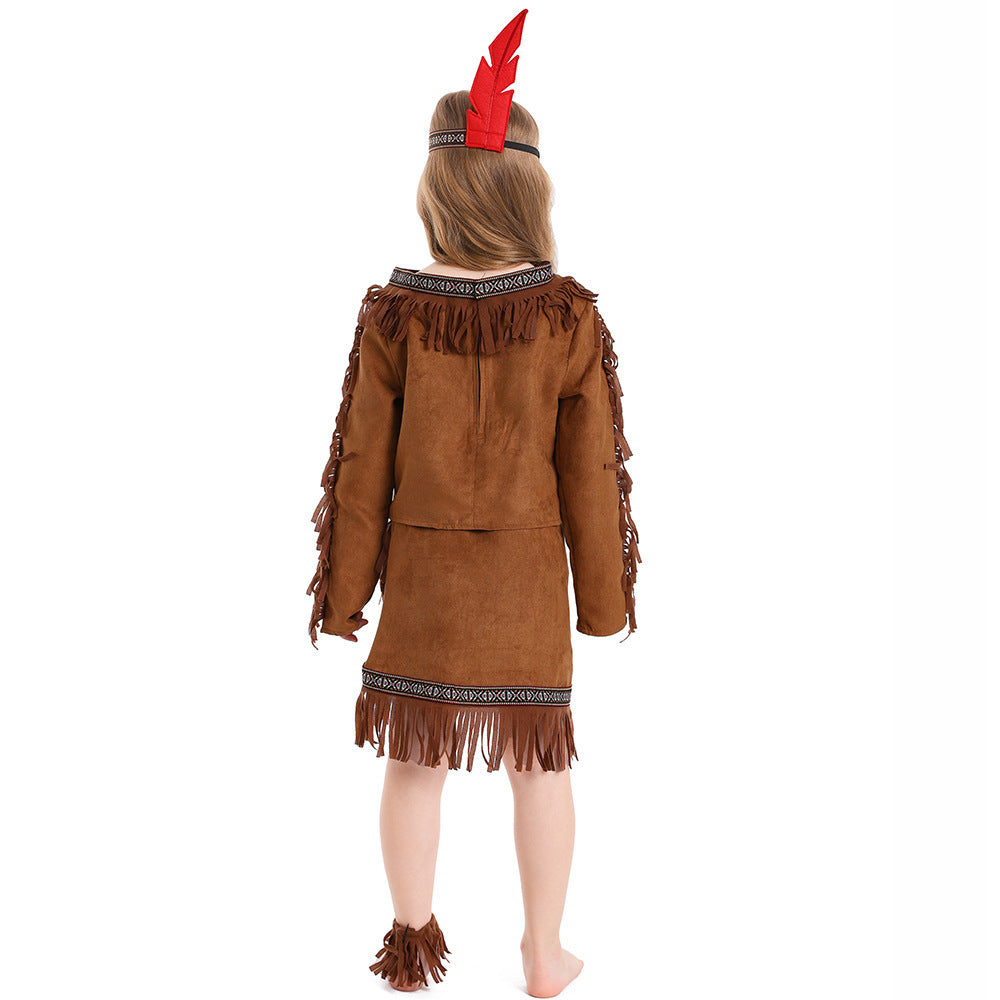 Halloween Savage Costume Children's Day Native Performance Costume Indigenous Indian Chief