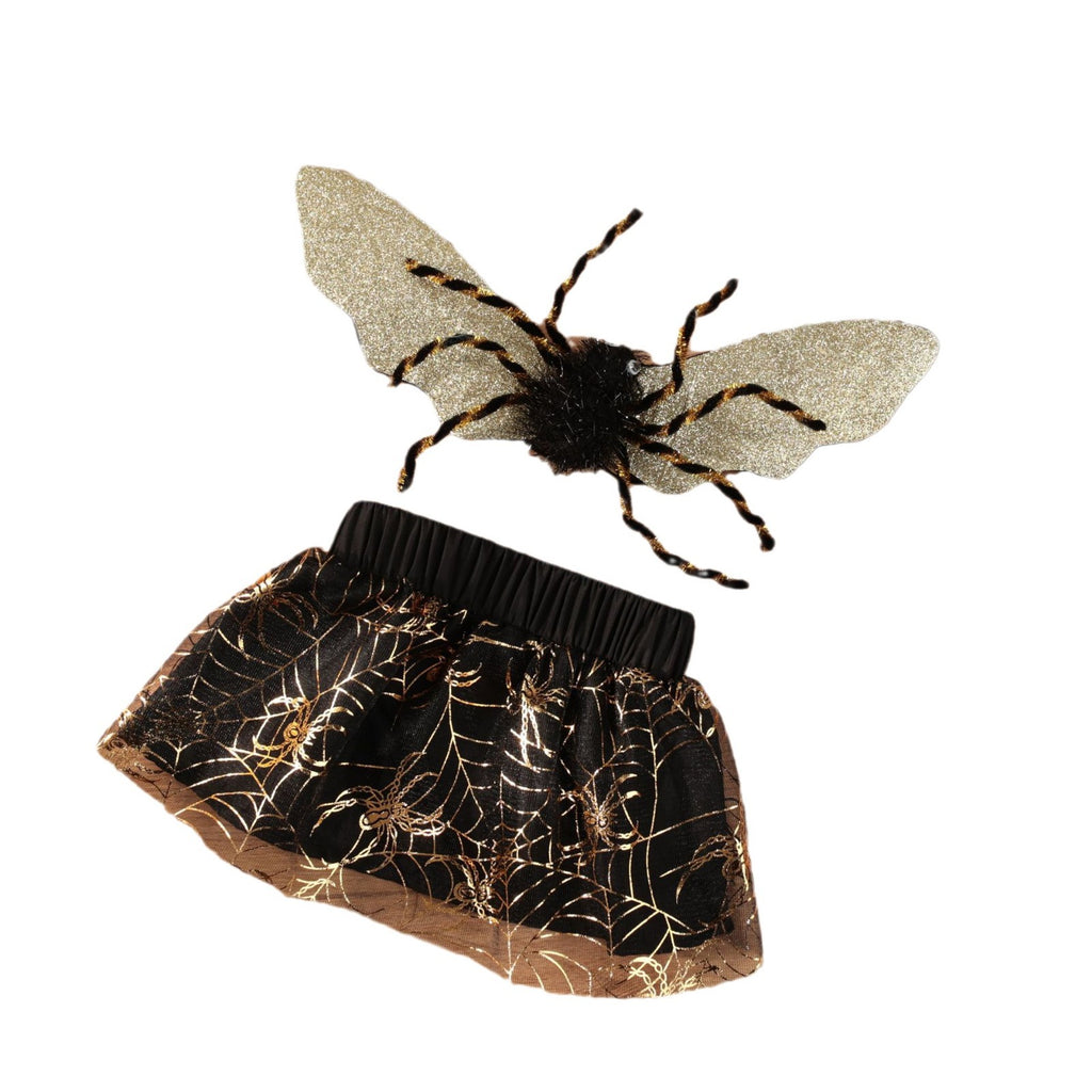 Halloween Pet Dog Costume, Spooky Spider Wings Transformation Dress Set