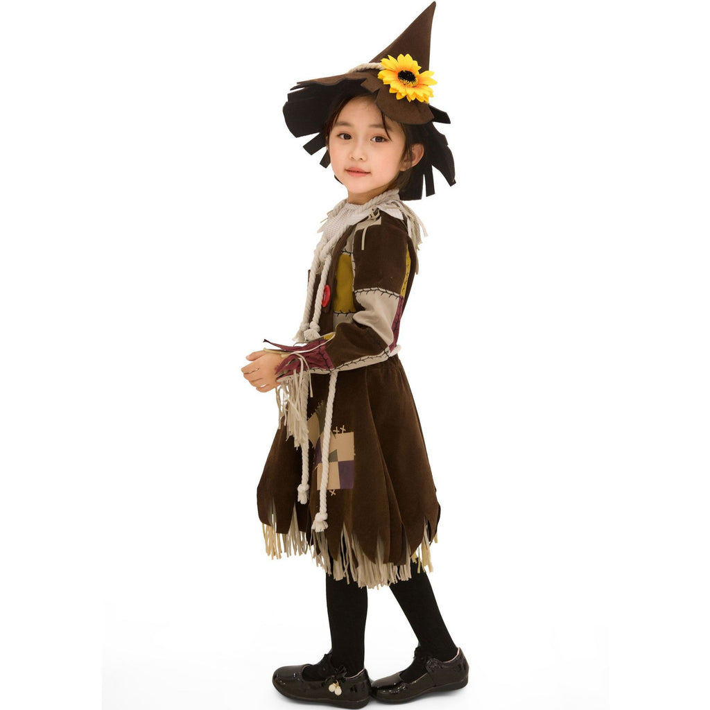 Halloween Costume Children Kindergarten Girl Little Scarecrow Drama Stage Performance Dress Wizard of Oz Princess Dress