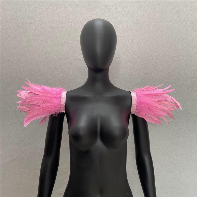 Halloween Feather Shawl Performance Prom Shawl Party Gothic Style Character Clothing Accessories