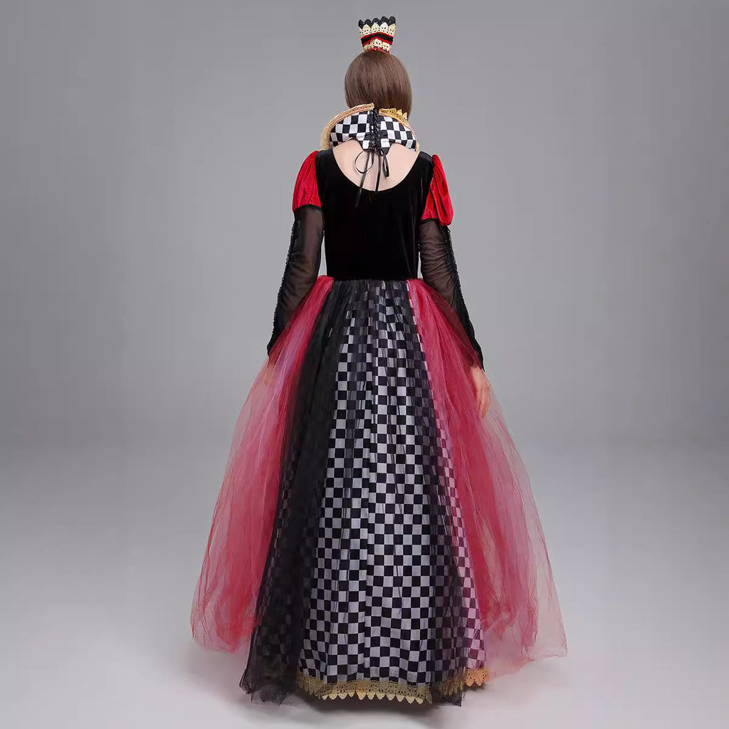 Halloween Nightmare Alice in Wonderland Queen of Hearts Regal Queen Sexy Party Costume Royal Gown