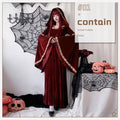 Adult Halloween Vampire Costume – Medieval Court Dress with Little Red Riding Hood Witch Style