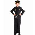 Halloween Kids Costume Black Police Officer Role Play Party Festival Performance Outfit for Boys