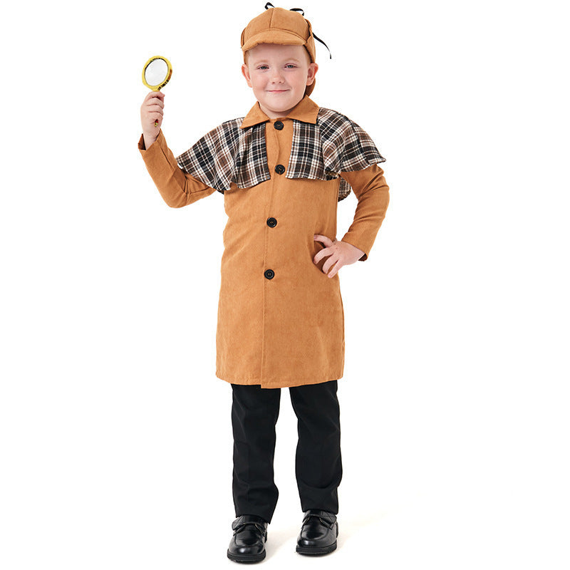 Halloween Costume Children's Detective Game Parent-Child Boy Outfit Sherlock Holmes Role Play Costume
