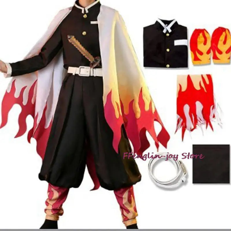 Anime Rengoku Kyoujurou Cosplay Costume Kimono Uniform Halloween Carnival Christmas Party clothes