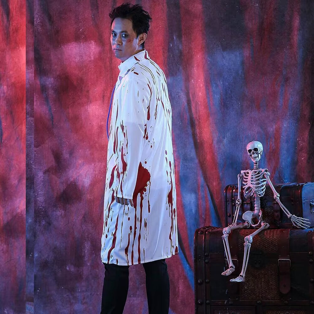 Halloween Horror Bloody Nurse Costume Zombie Adult Women's Doctor Outfit Couple