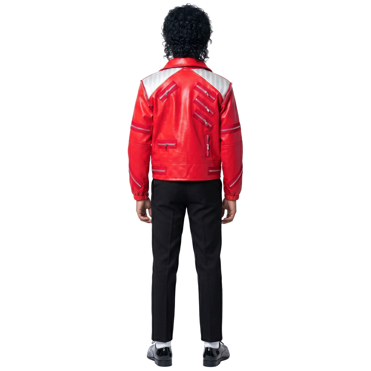 Children's Jackson Red Leather Jacket Cosplay Costume Tap Dance MJ Dance Halloween Performance Outfit