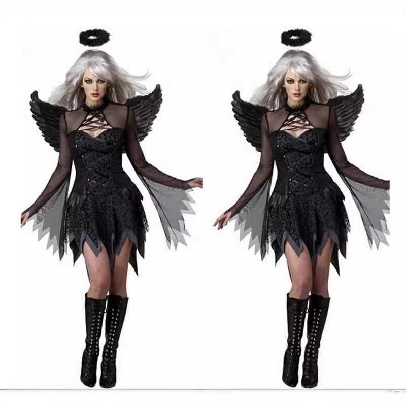 Halloween Costume Angel Role Play Performance Dress S-3XL Witch Costume Cosplay Angel Wings Goddess