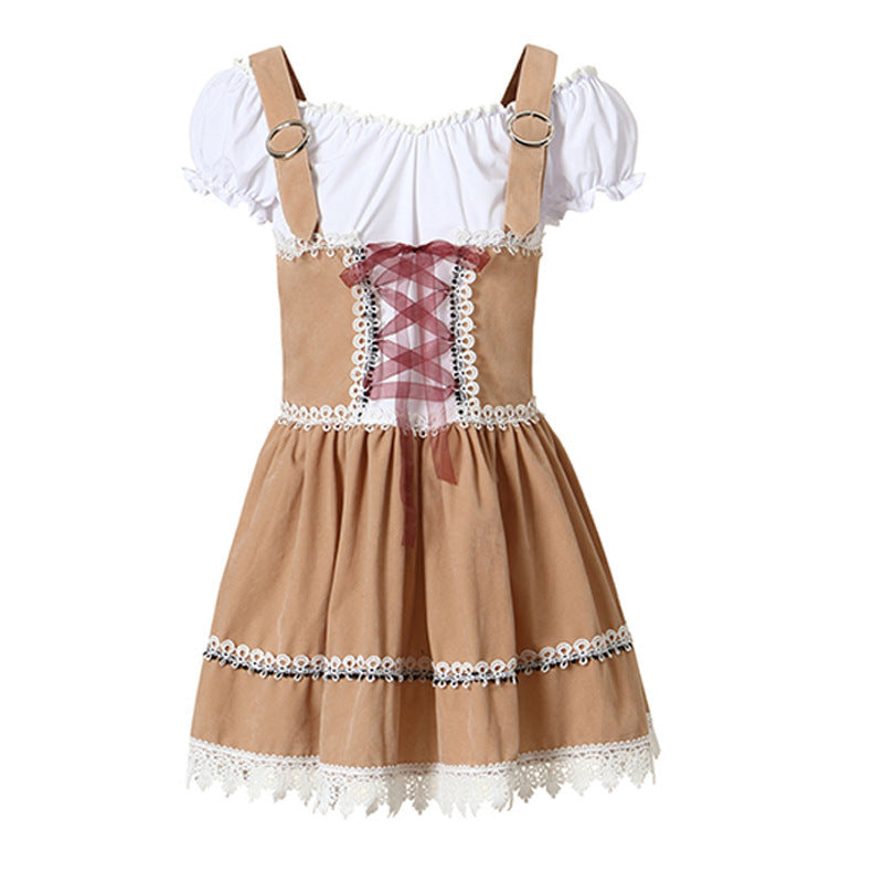 Halloween Oktoberfest Costume Women's Beer Dress Set for Carnival Party