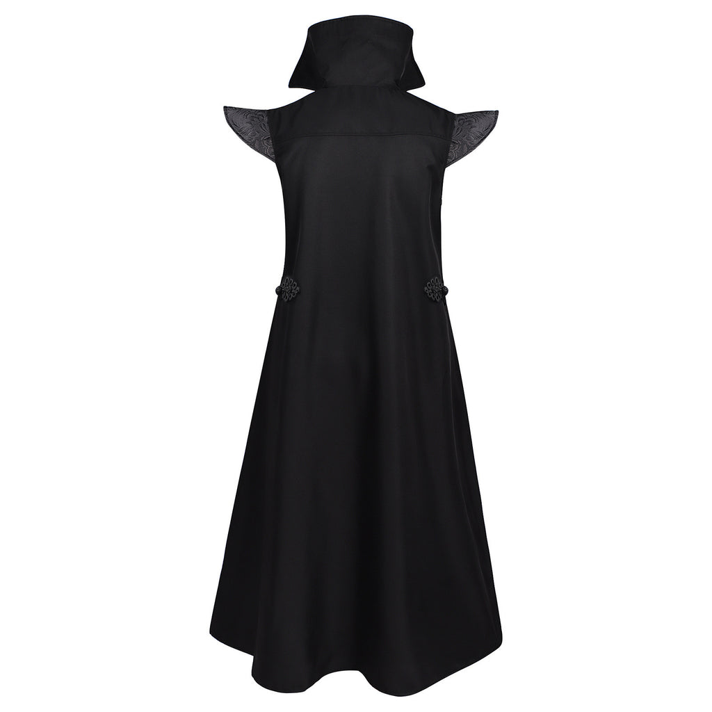 Halloween Vintage Royal Style High Neck Long Vest Jacket Dark Noble Earl Stage Cosplay Medieval Performance