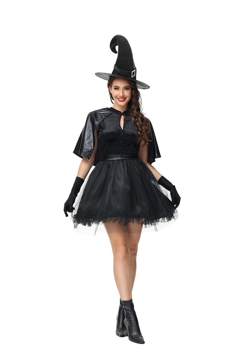 Halloween Costume Short Robe Wizard Witch Performance Costume Witch Party Outfit