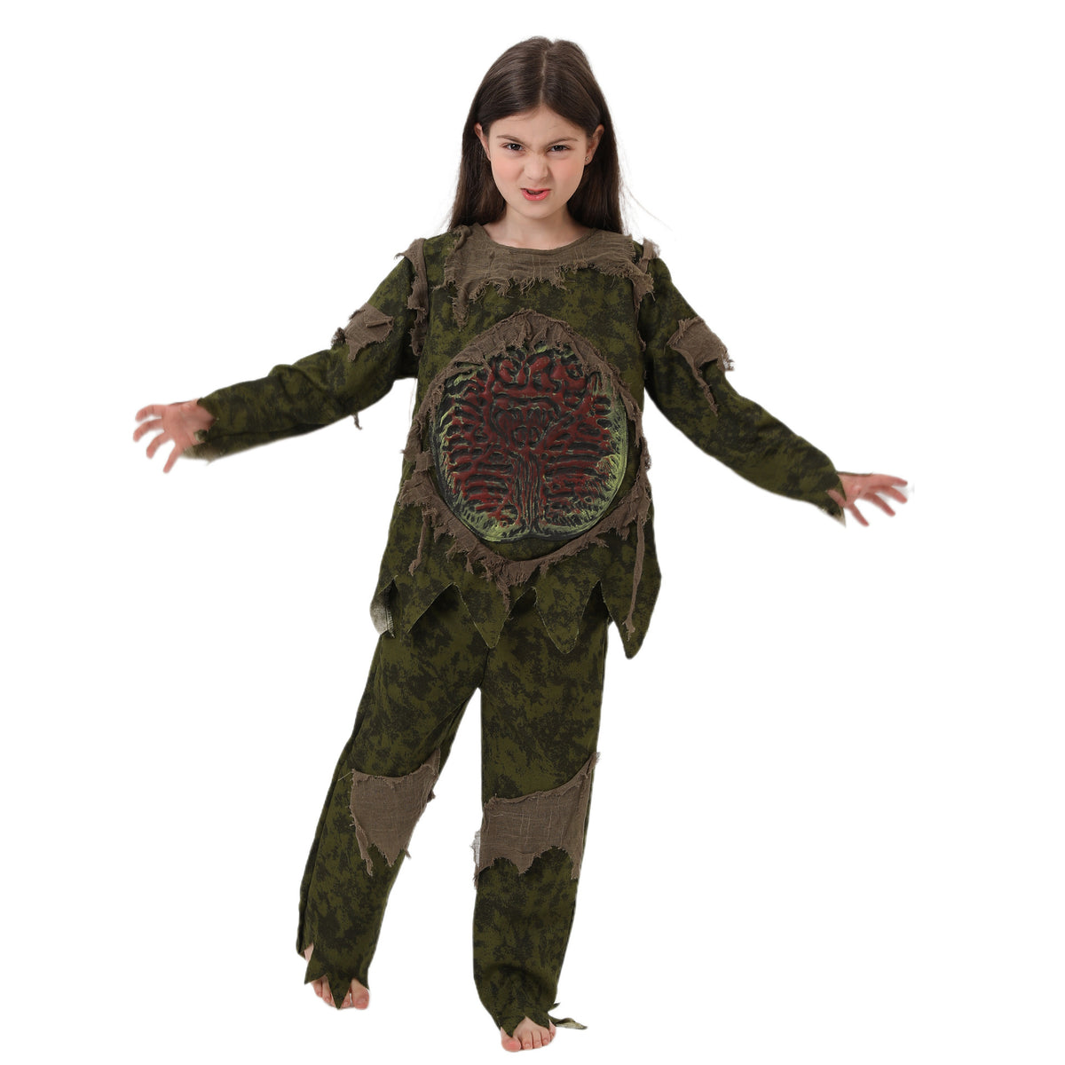 Halloween Costume Kids Cosplay Boy Swamp Monster Outfit Scary Mask Intestine Costume