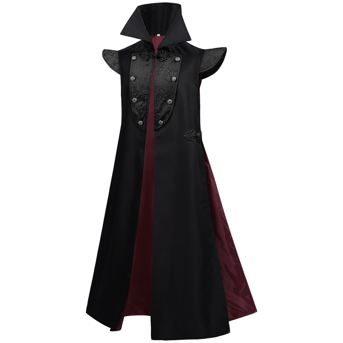 Halloween Vintage Royal Style High Neck Long Vest Jacket Dark Noble Earl Stage Cosplay Medieval Performance
