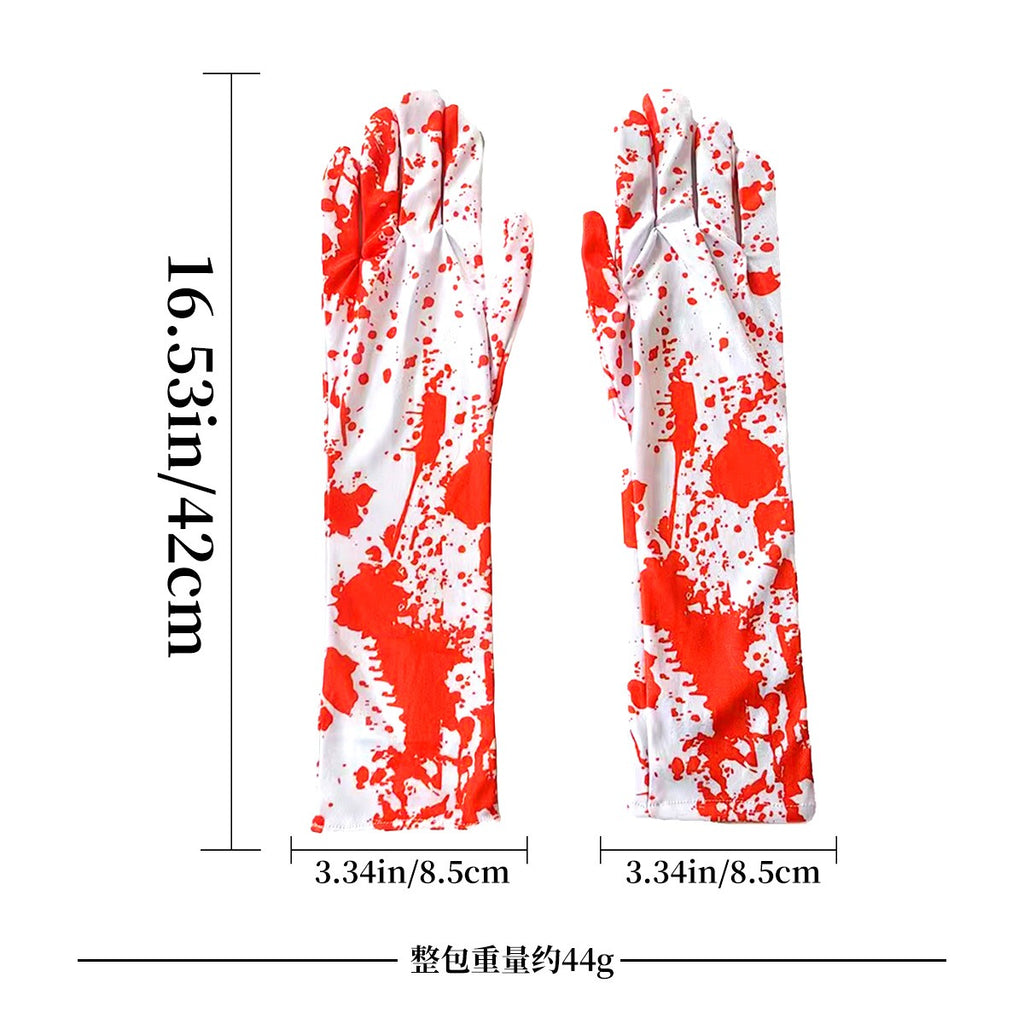 Halloween Horror Blood Prop Set – Handprint Gloves Socks Apron Masquerade Costume Accessories