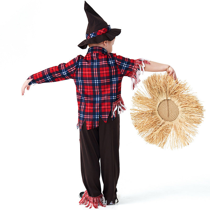 Halloween Scarecrow Cosplay Costume for Boys, Role-Playing Outfit
