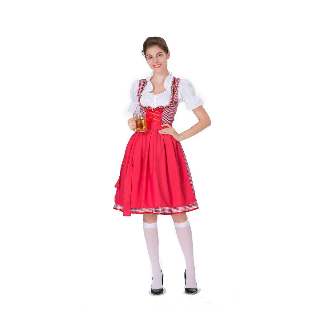 Women's Halloween Beer Girl Maid Costume – Oktoberfest Shapewear Stage Performance Dress