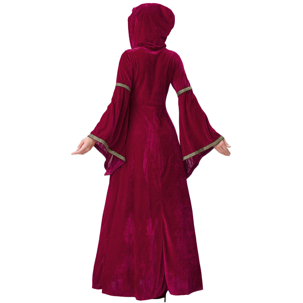 Adult Halloween Gothic Court Dress – Medieval Vampire Costume for Women
