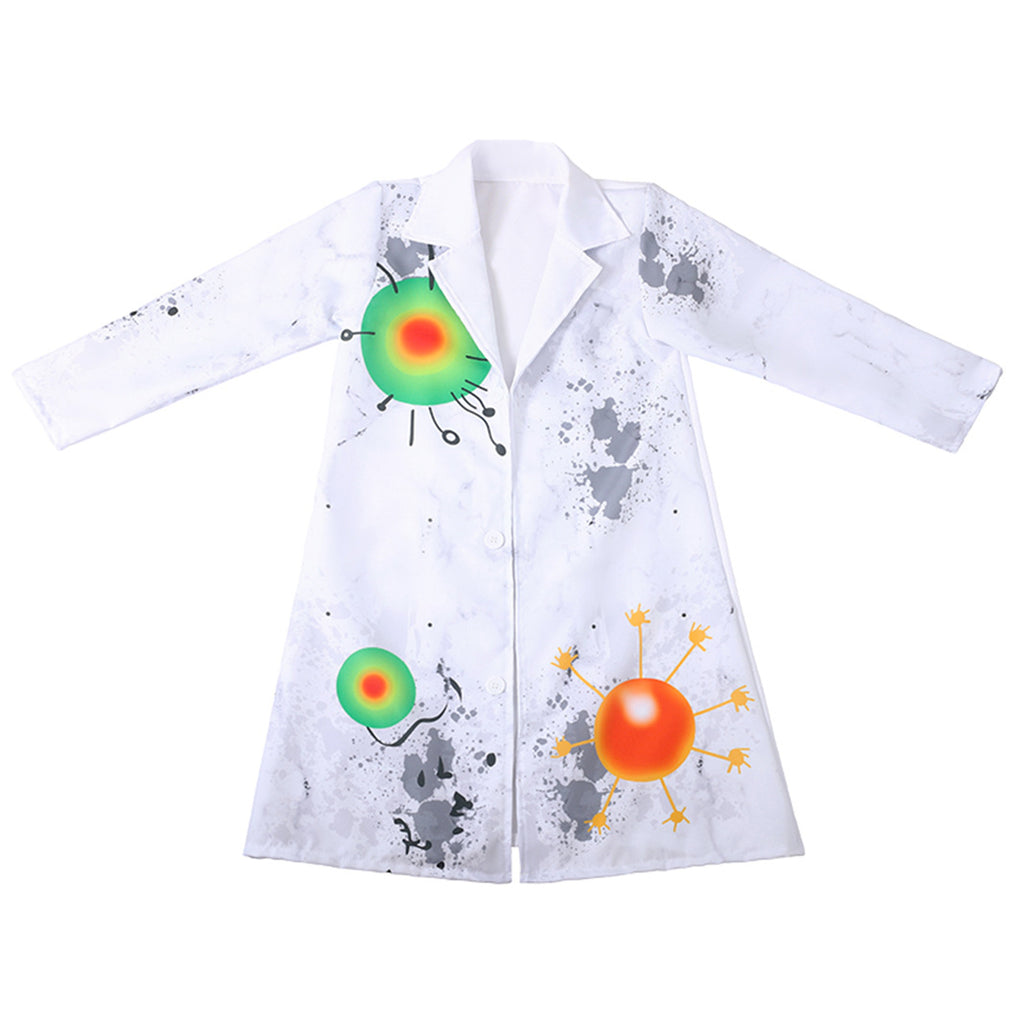 Halloween Kids Lab Coat Virus Scientist School Stage Performance Dance Practice Costume for Children