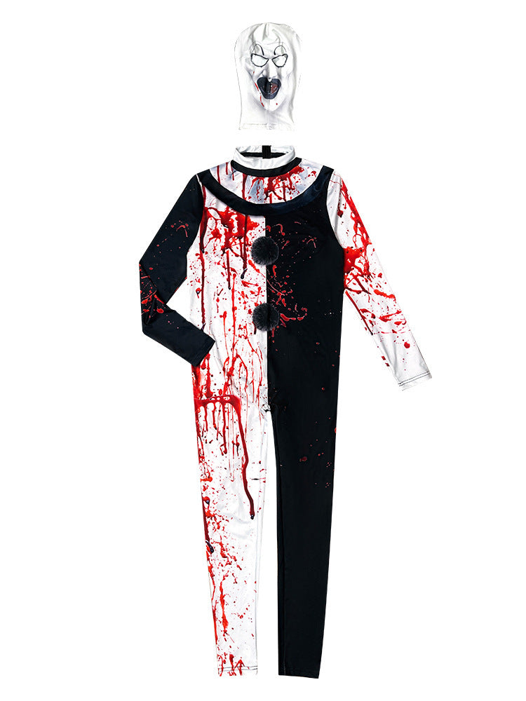 Bloody Halloween Clown Cosplay Costume for Men and Women Stage Performance Outfit