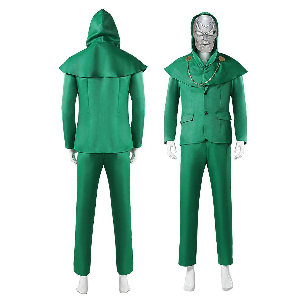 Avengers 5 Doctor Doom Green Hooded Cape Cosplay Marvel Movie Halloween Costume