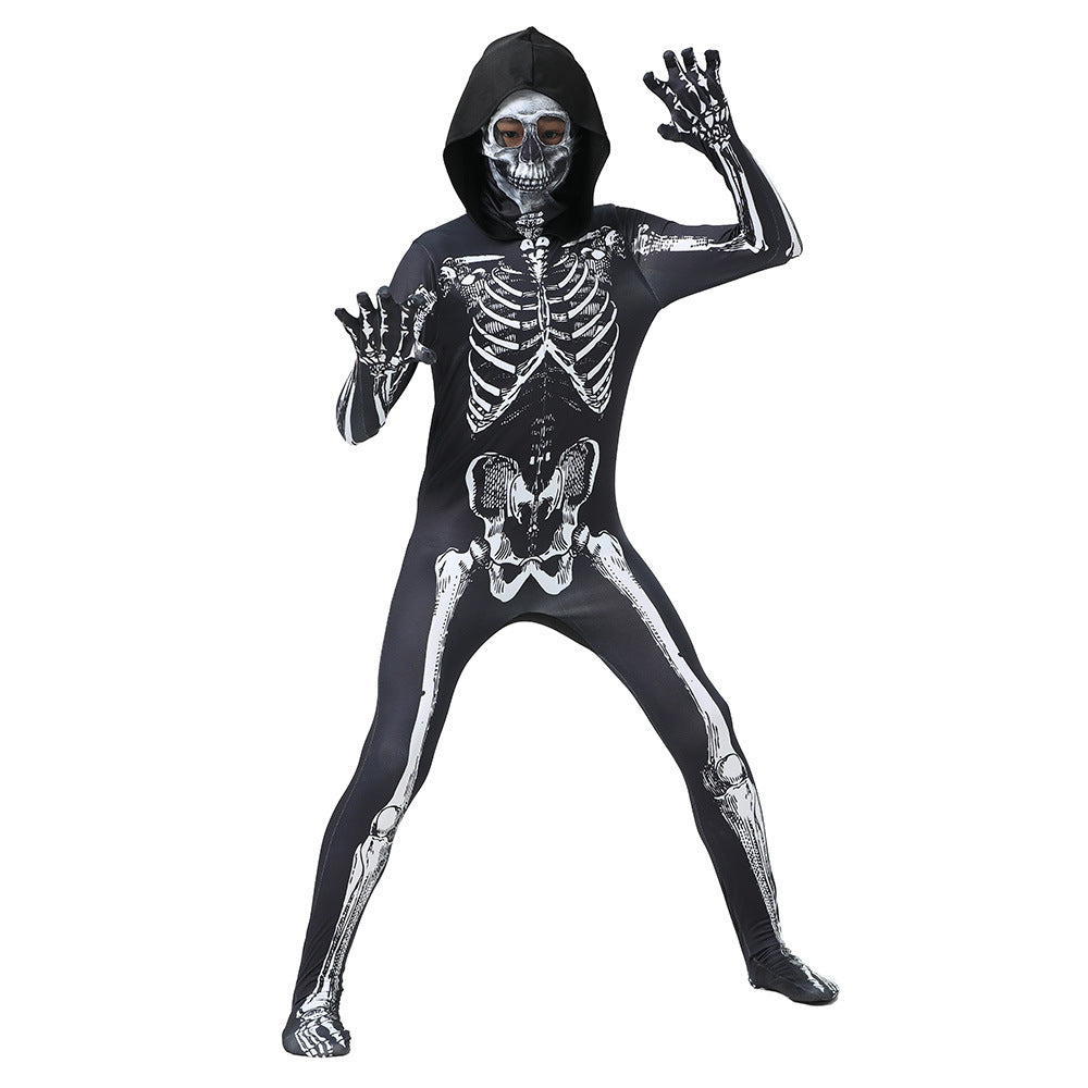 Children's Halloween Skeleton Skeleton Tight Clothes Carnival Party Makeup Ball Cosplay Costume