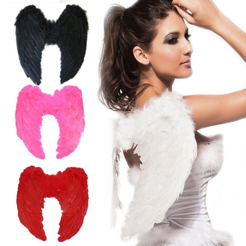 1Pc 4 Color Adult Angel Wings Dress Up Costume Fashion Girls Feather Fairy Pretty Halloween Cosplay Wing Party Supplies