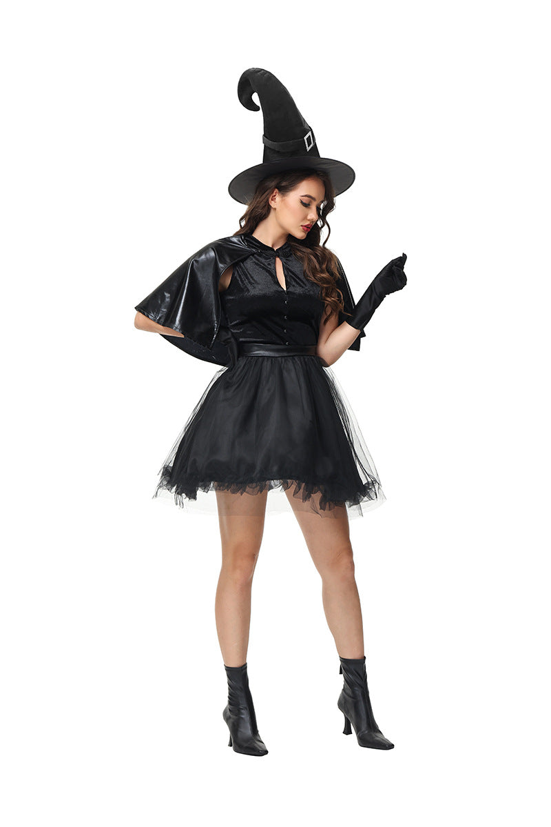 Halloween Costume Short Robe Wizard Witch Performance Costume Witch Party Outfit