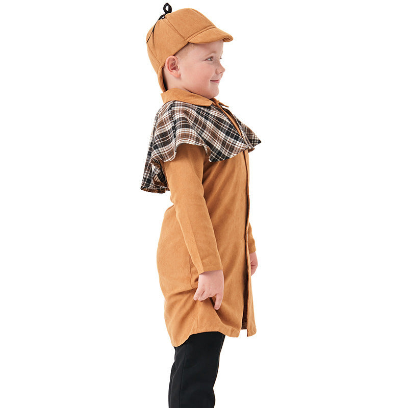 Halloween Costume Children's Detective Game Parent-Child Boy Outfit Sherlock Holmes Role Play Costume