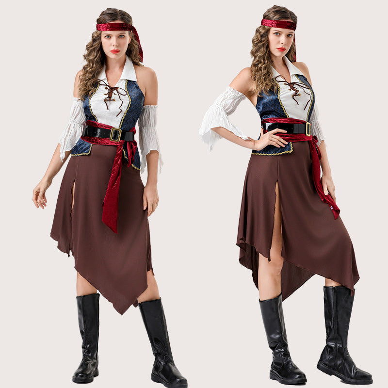 Halloween Caribbean Sexy Pirates Costume Makeup Ball Adult Role Playing Costume