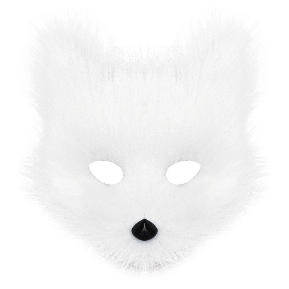 Halloween Fox Cosplay Accessory Set – Simulation Mask Gloves and Plush Fox Tail Props