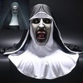 The Nun Horror Mask Cosplay Valak Scary Latex Masks with Headscarf Veil Hood Full Face Helmet Horror Costume Halloween Prop