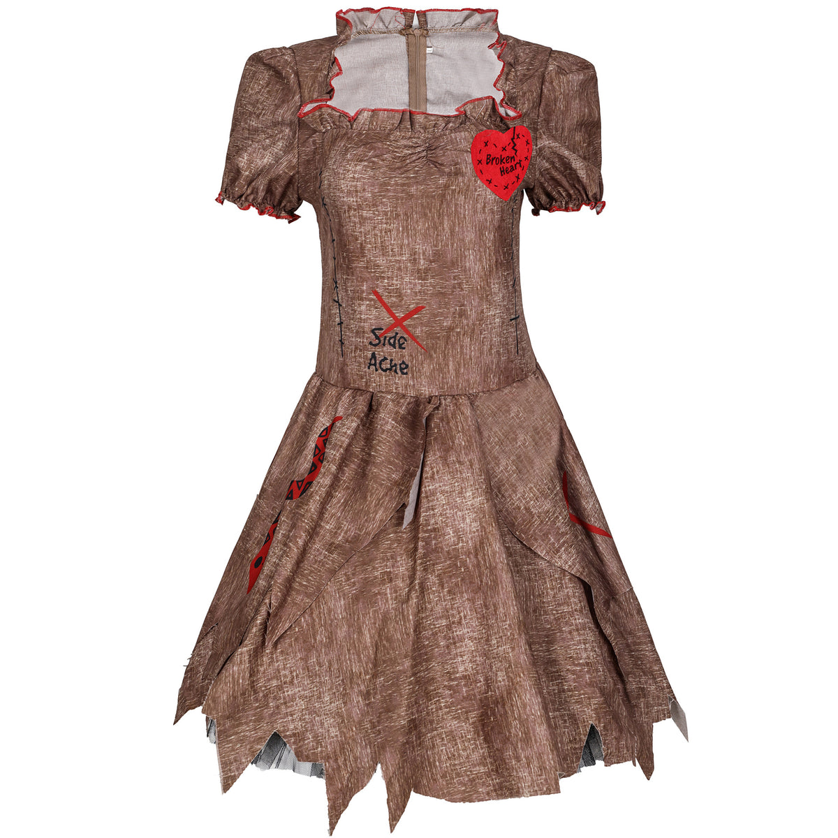 Adult Halloween Ghost Bride Costume – Malicious Doll Scarecrow Ghoul Bride Dress