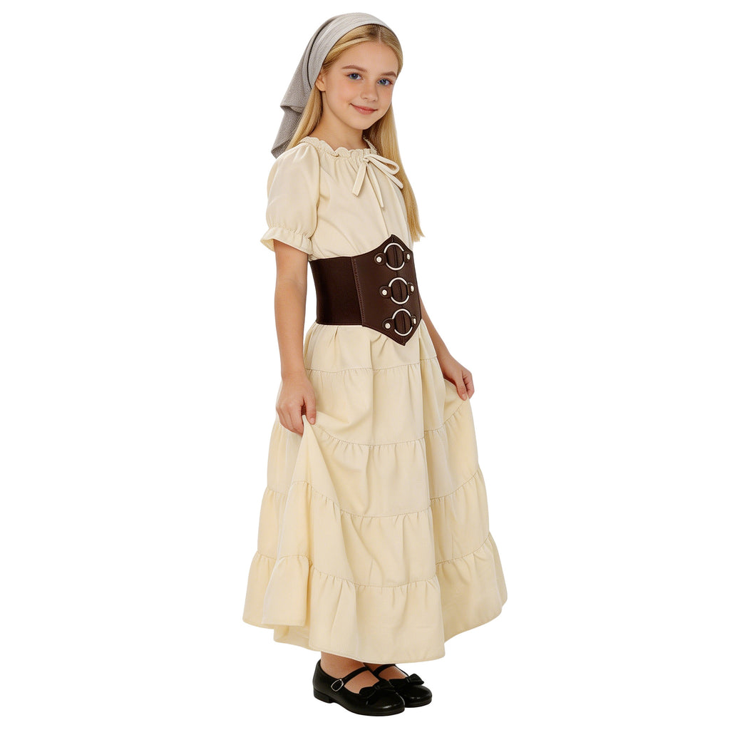 Children's Viking Costume Cosplay Set for Girls, Pirate Outfit, Halloween Performance Costume