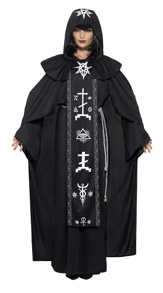 Adult Halloween Couples Wizard Witch Vampire Cosplay Costume – Matching Robe Outfit Set