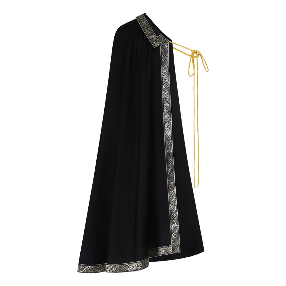 Medieval Renaissance Lace Short Knight Cloak Cosplay Costume Retro Cape for Halloween