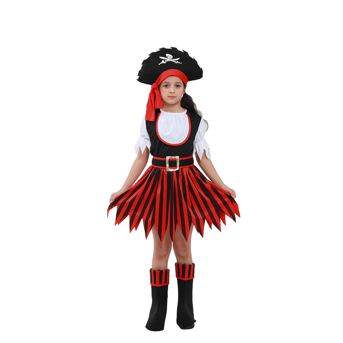 Halloween Pirate Captain Jack Cosplay Costume for Kids, Performance Outfit