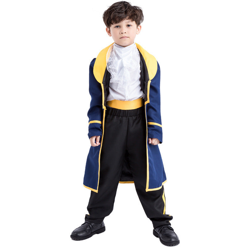 New Style Colorful Children's Prince King Costume for Boys, Parent-Child Halloween Outfit
