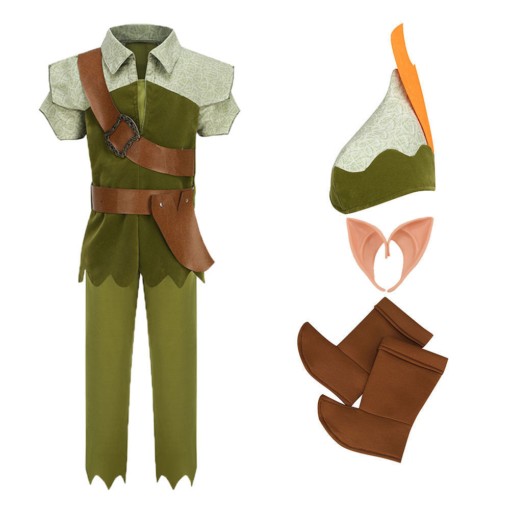 Halloween Peter Pan Cosplay Green Sprite Costume Children's Stage Performance Clothing