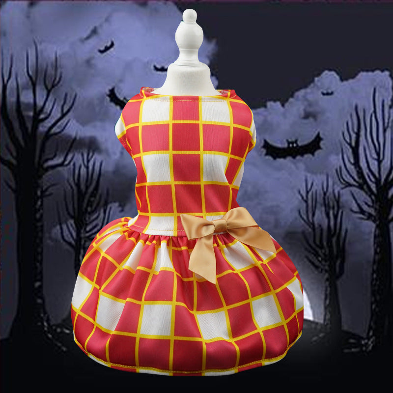 Halloween Pet Dress for Small Dogs, Cute Clown Wizard Printed Design
