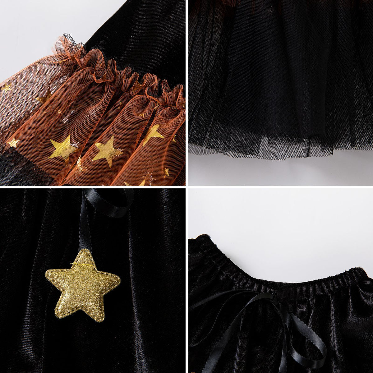 Festival Costume Set for Girls - Cape with Headband, Party Wear for Halloween and Special Occasions