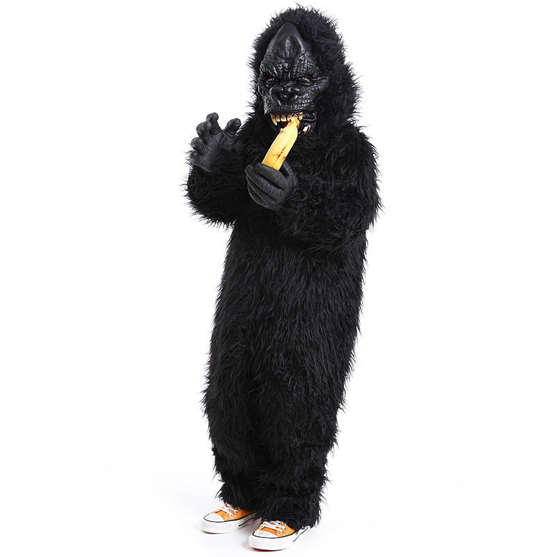 Kids Halloween King Kong Gorilla Plush Costume – Monster Animal Parent-Child Party Outfit