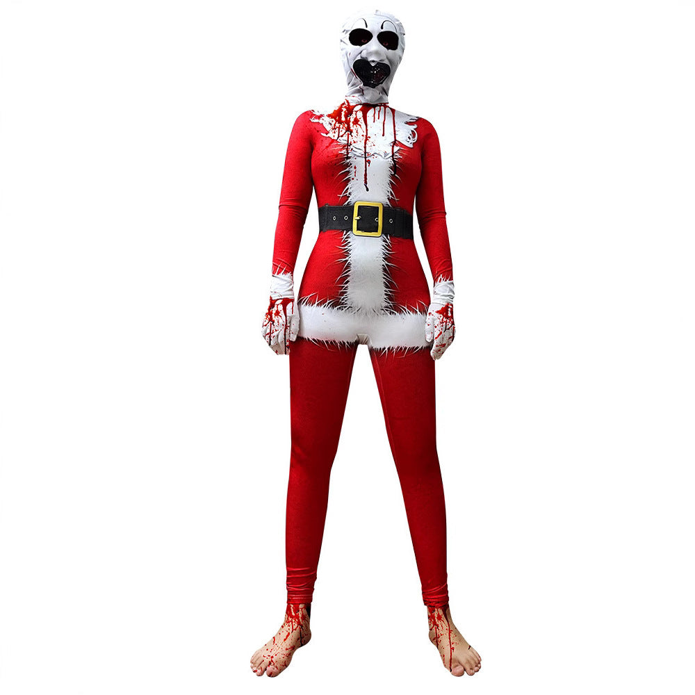 Bloody Halloween Clown Cosplay Costume for Men and Women Stage Performance Outfit