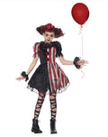 Children's Halloween Costume Girl Circus Haunted Thrilling Clown Outfit for Masquerade Party Performance