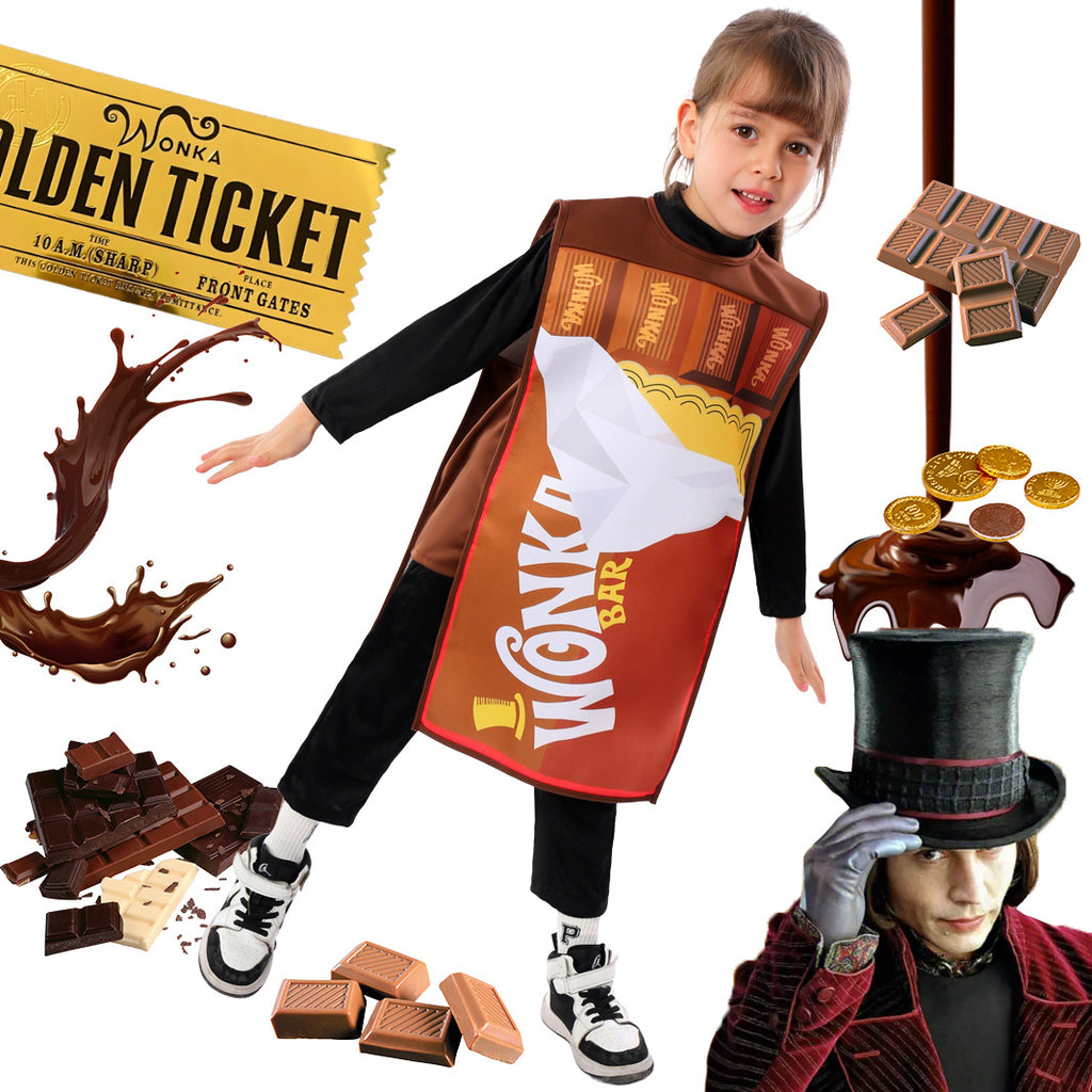 Charlie Chocolate Factory Cosplay Costume for Kids, School Stage Performance Outfit