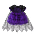 Girls' Halloween Party Dress Purple Yellow Tulle Cake Sleeve Cape Dress Princess Dress