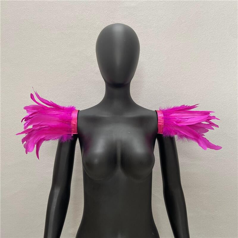 Halloween Feather Shawl Performance Prom Shawl Party Gothic Style Character Clothing Accessories