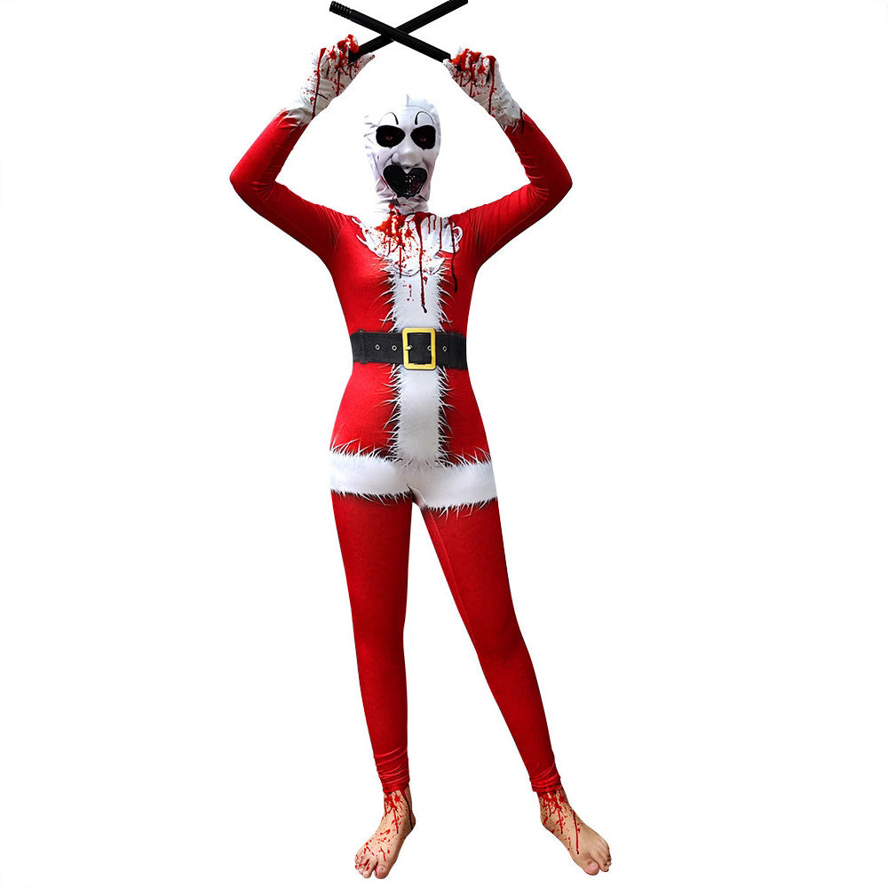Bloody Halloween Clown Cosplay Costume for Men and Women Stage Performance Outfit