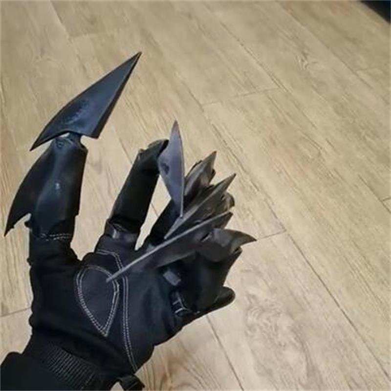 Halloween Black Dragon Claw Gloves – Flexible Jointed Horror Ghost Hand Role-Play Props